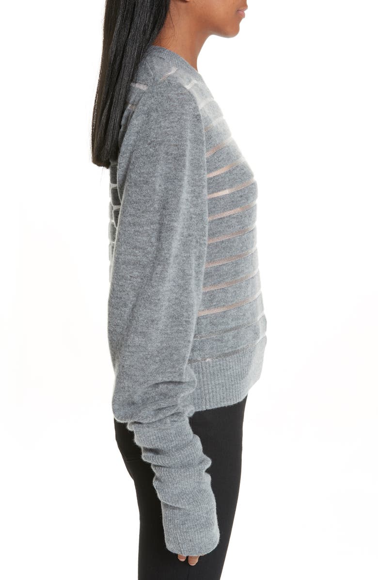 Noir Kei Ninomiya Sheer Stripe Wool Blend Sweater, Alternate, color,