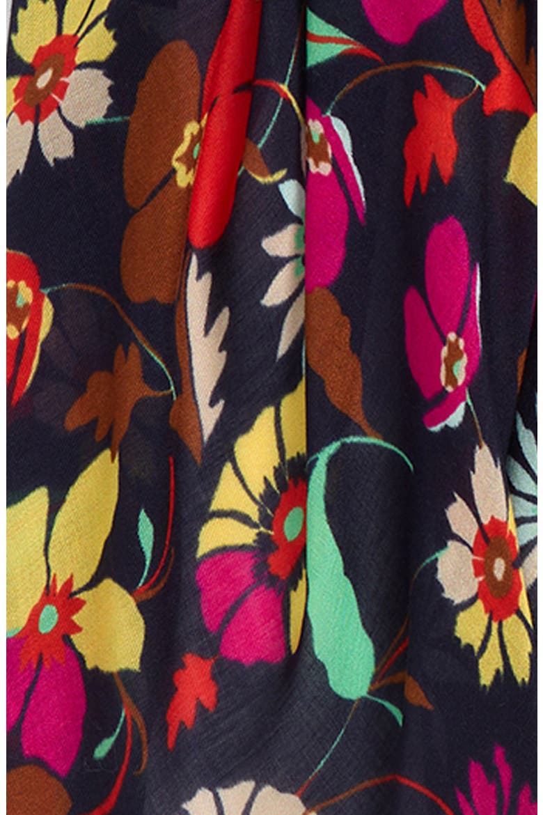 Falling Flowers Wrap, Alternate, color, NAVY