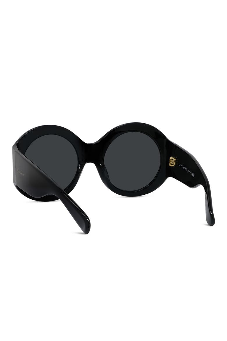 Cocoon 56mm Round Sunglasses, Alternate, color, SHINY BLACK / SMOKE