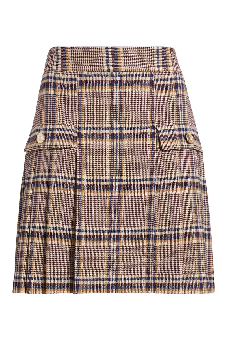 Plaid Pleated Skirts, Alternate, color, TAN PLUM