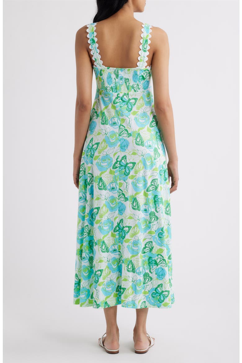 Dwyer Floral Print Midi Dress, Alternate, color, RESORT WHITE MONARCH ROSE