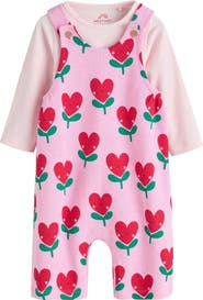 NEXT Flower Heart Overalls & Bodysuit Set