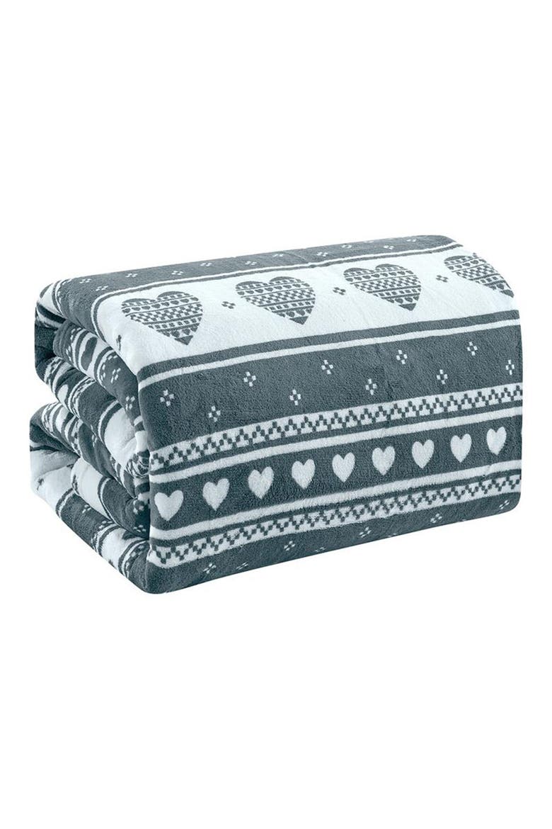 Heartfelt Fleece Throw Blanket, Main, color, GRAY