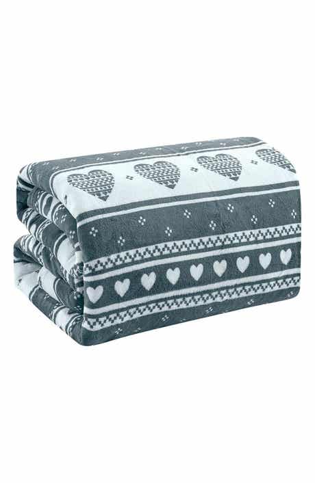 Luxury Home Heartfelt Fleece Throw Blanket