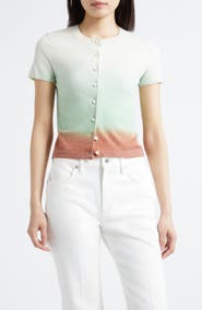 3.1 Phillip Lim Short Sleeve Crop Wool Blend Cardigan
