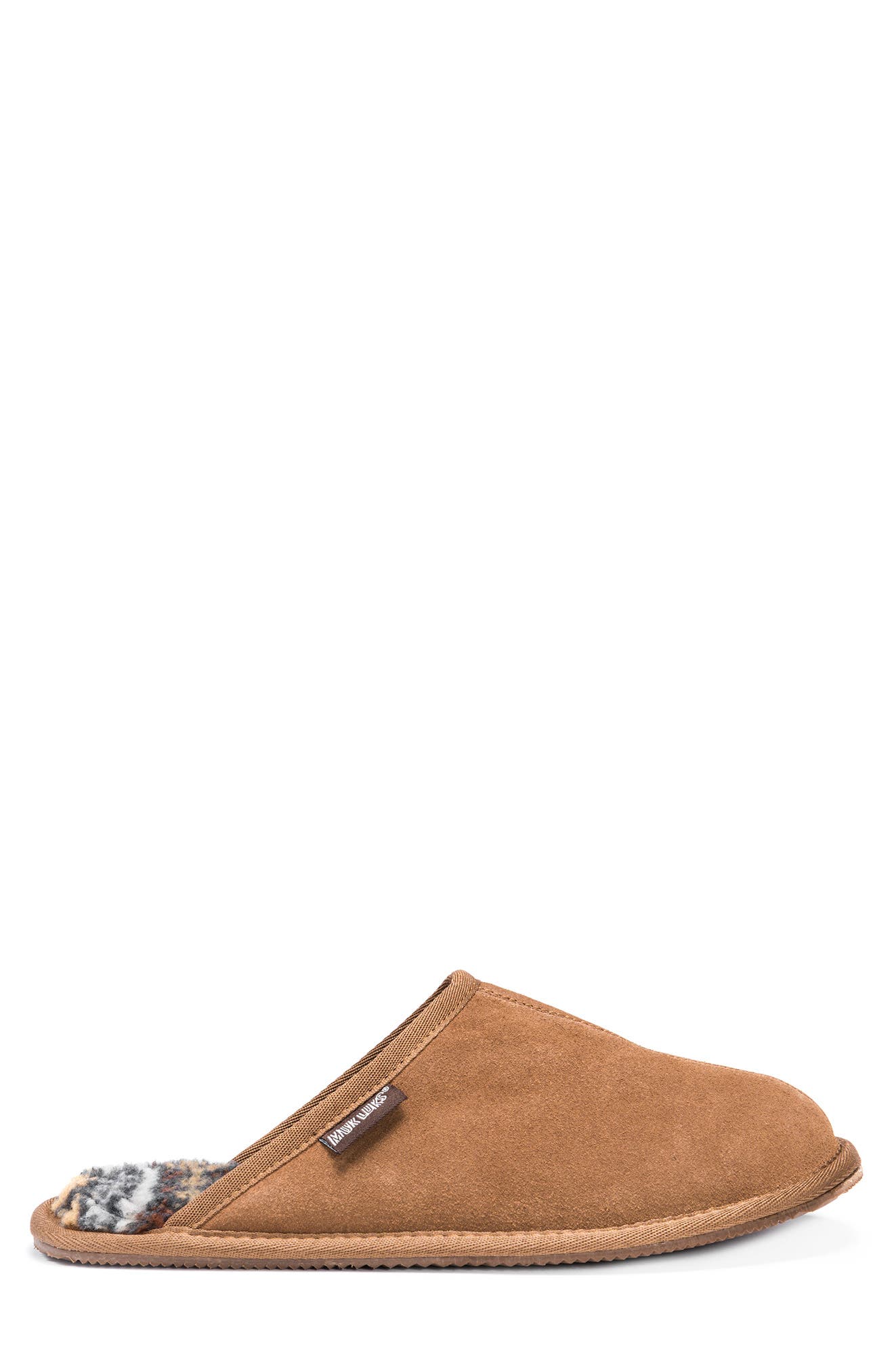 Dave Faux Shearling Lined Suede Slipper, Alternate, color, TAN