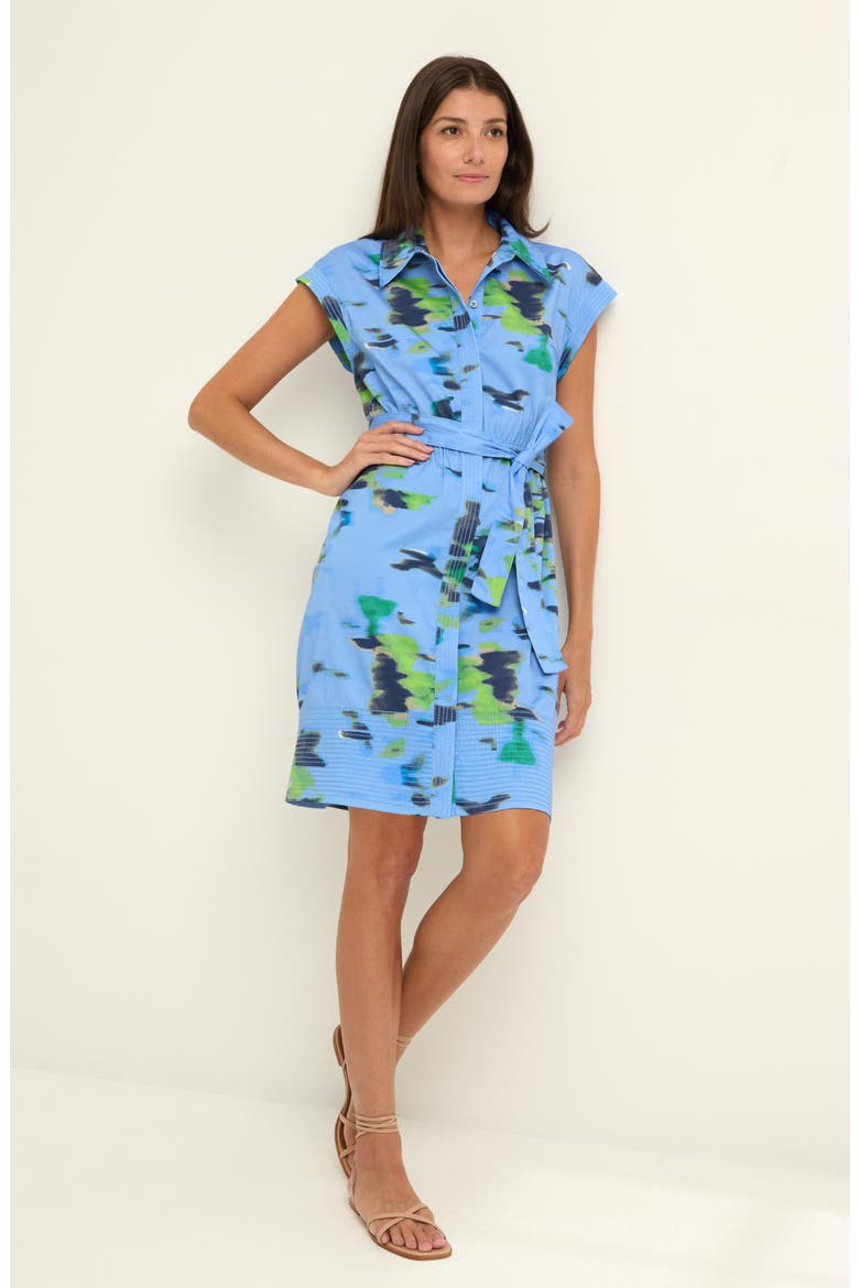 Camille Water Lilies Dress, Alternate, color, BLUE MULTI