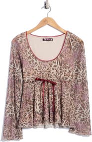LUV BETSEY Empire Waist Bell Sleeve Top