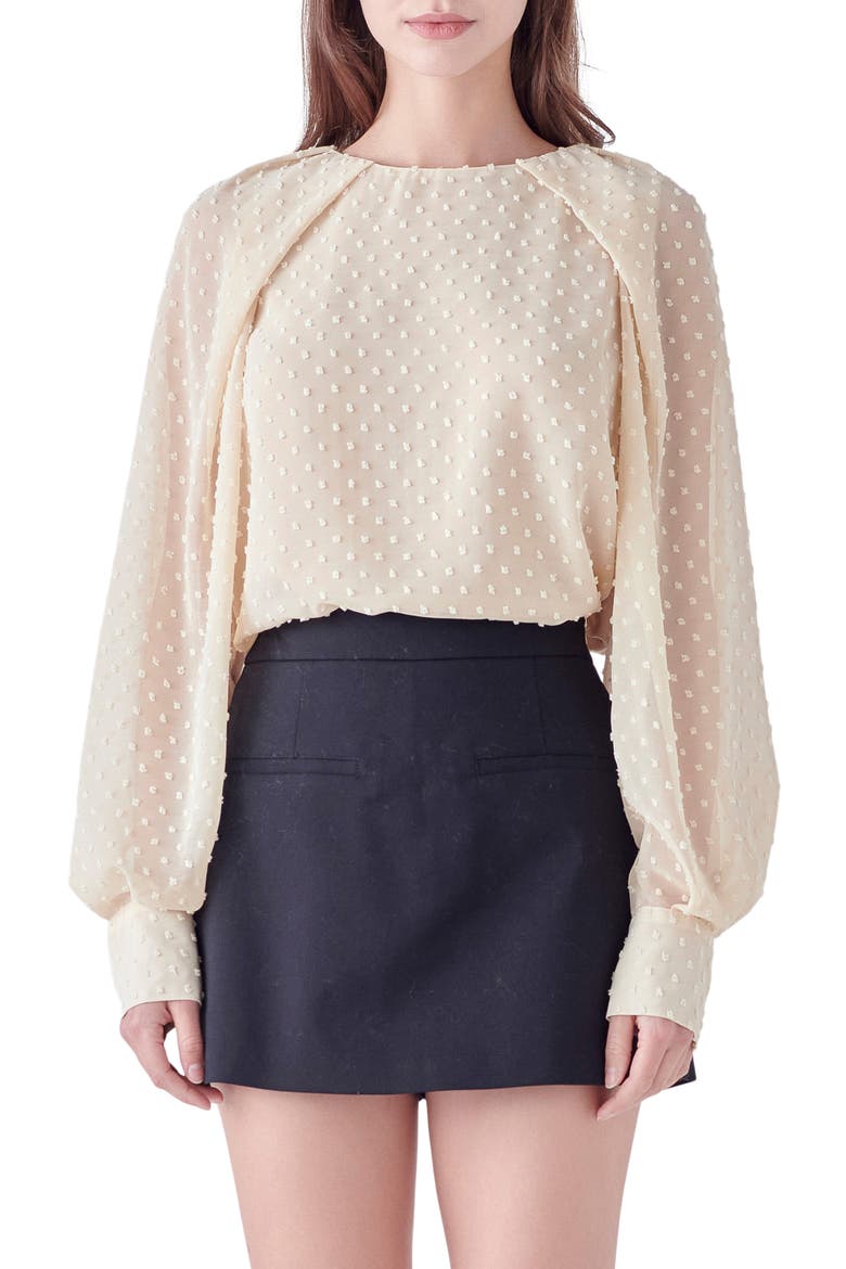 Swiss Dot Top, Main, color, CREAM