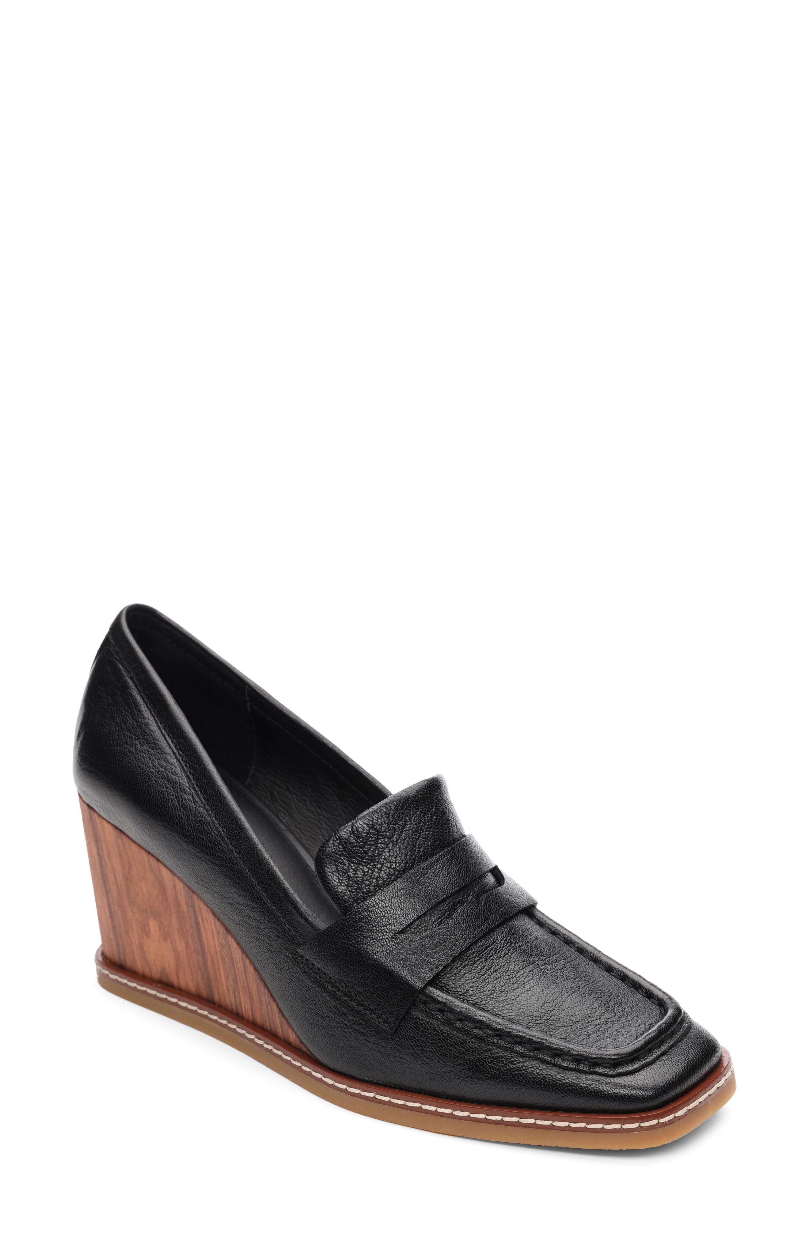 Sanctuary Cadence Wedge Loafer, Main, color, Black