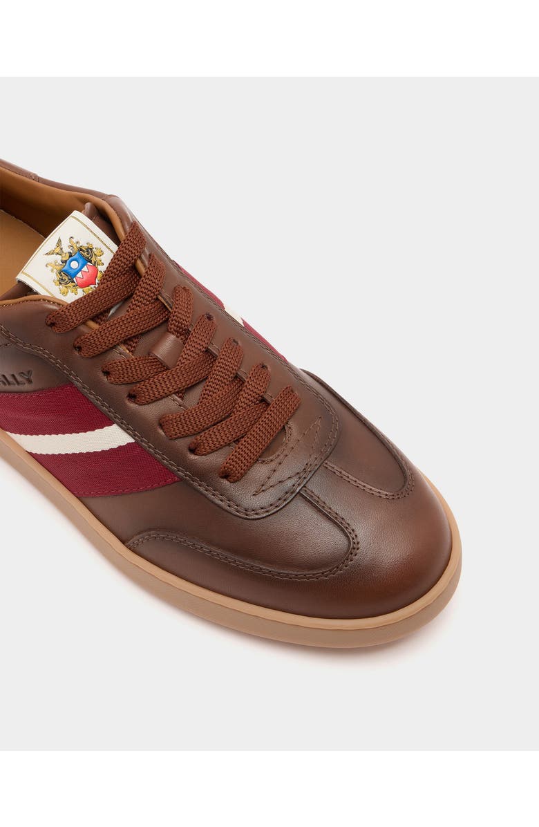 Bally Retro Crest Sneaker In Brushed Leather, Alternate, color, Brown