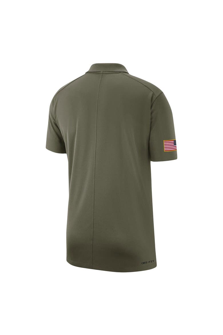 Men's Jordan Brand  Olive Michigan Wolverines 2023 Sideline Coaches Military Pack Performance Polo, Alternate, color, Olive