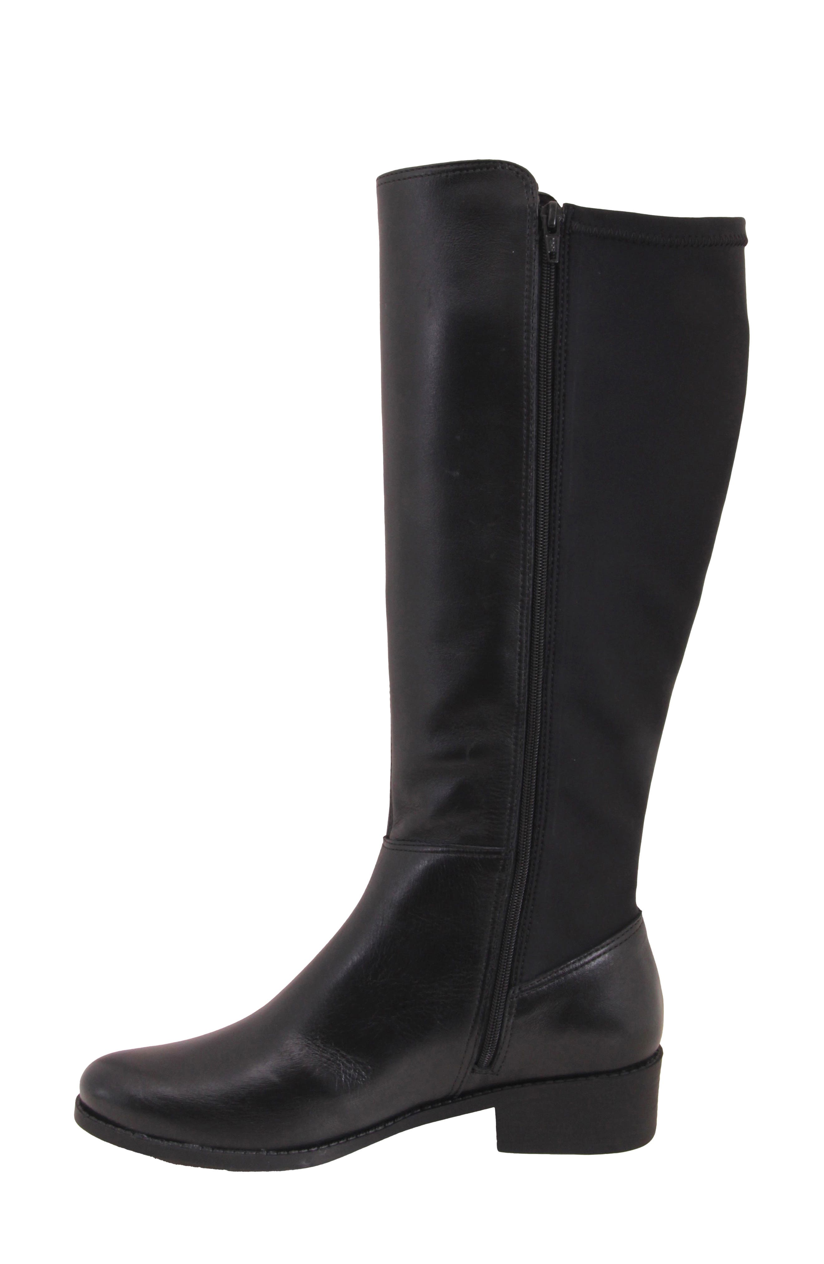 Oliver Leather Knee High Boot, Alternate, color, BLACK