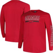 PROFILE Men's Profile Cardinal Arkansas Razorbacks Big & Tall Two-Hit Graphic Long Sleeve T-Shirt