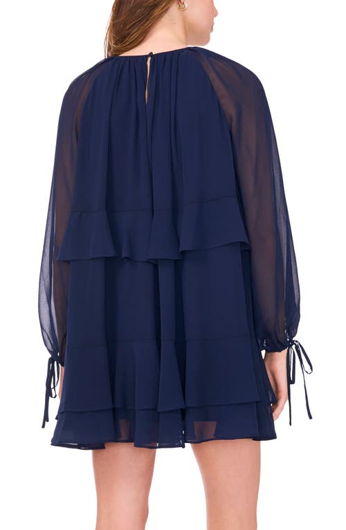 Parker The Ivonne Long Sleeve Minidress In Blue