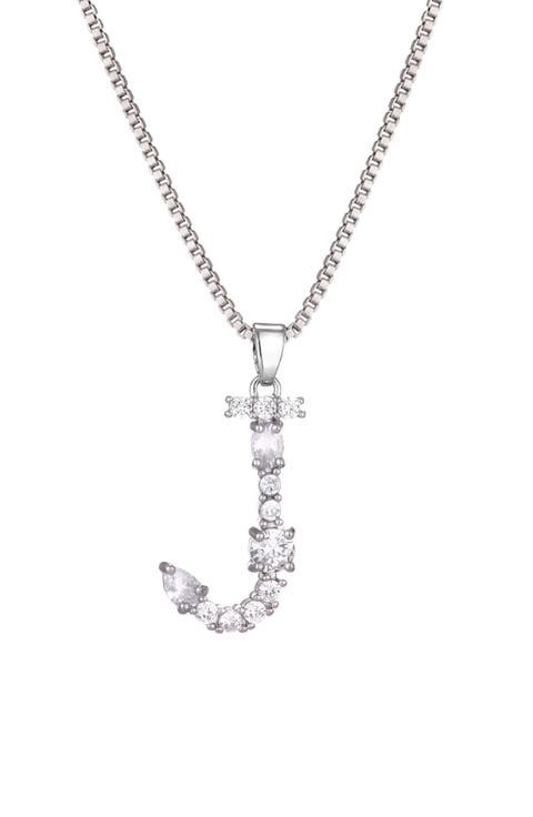 Mixed Crystal Initial Pendant Necklace