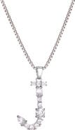 Adornia Mixed Crystal Initial Pendant Necklace
