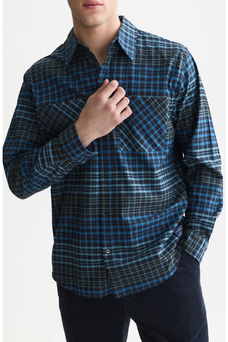 Relaxed Fit Checked Flannel Shirt, Main, color, METEORITE CHECK