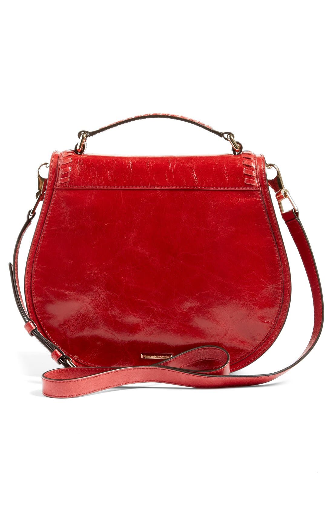 Vanity Saddle Bag, Alternate, color, DEEP RED DISTRESSED LEATHER