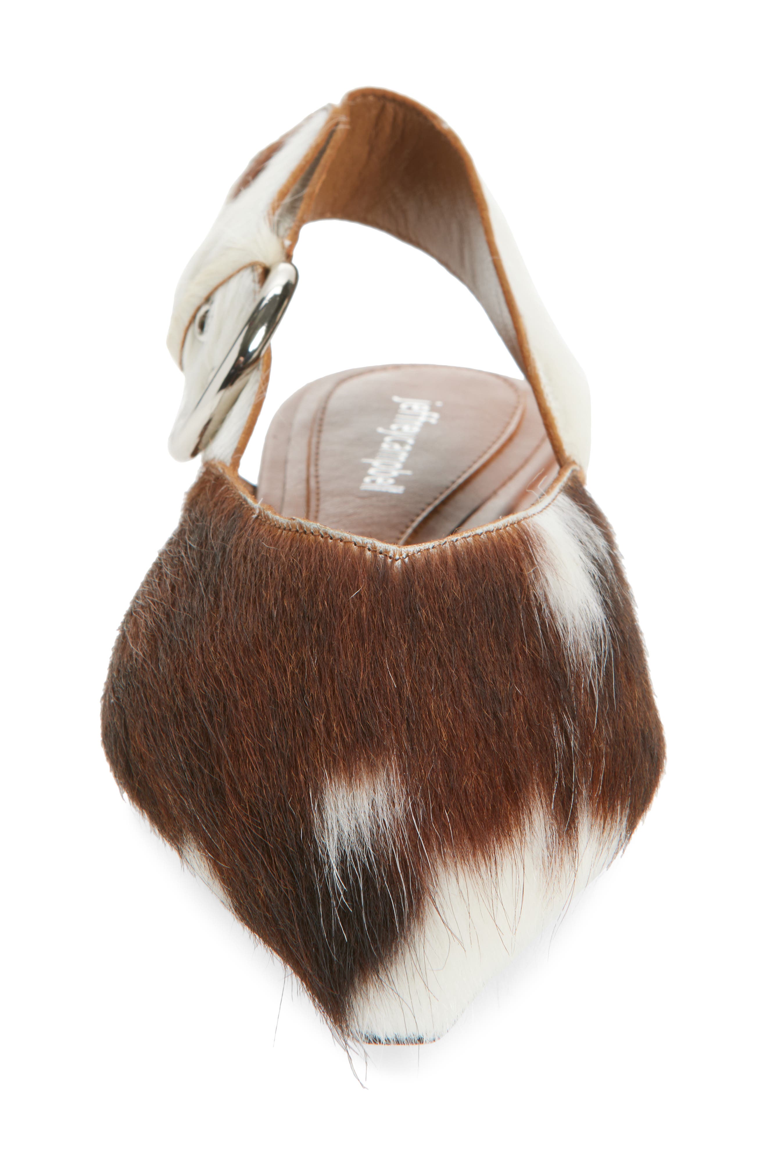Jeffrey Campbell Scone Genuine Calf Hair Slingback Flat, Alternate, color, Tan White Longhair