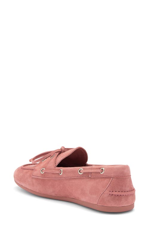 Jeffrey Campbell Boast Boat Shoe In Dusty Pink Suede Brush