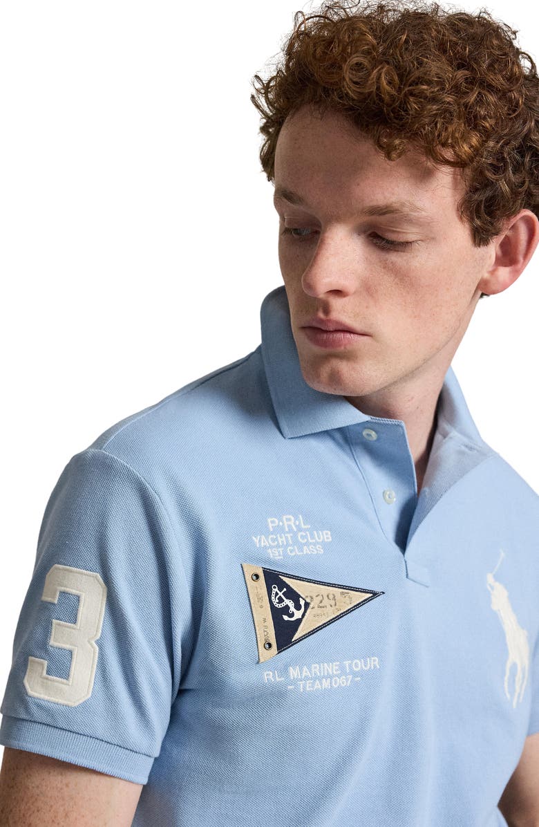 Polo Ralph Lauren Slim Fit Big Pony Piqué Polo, Alternate, color, Powder Blue