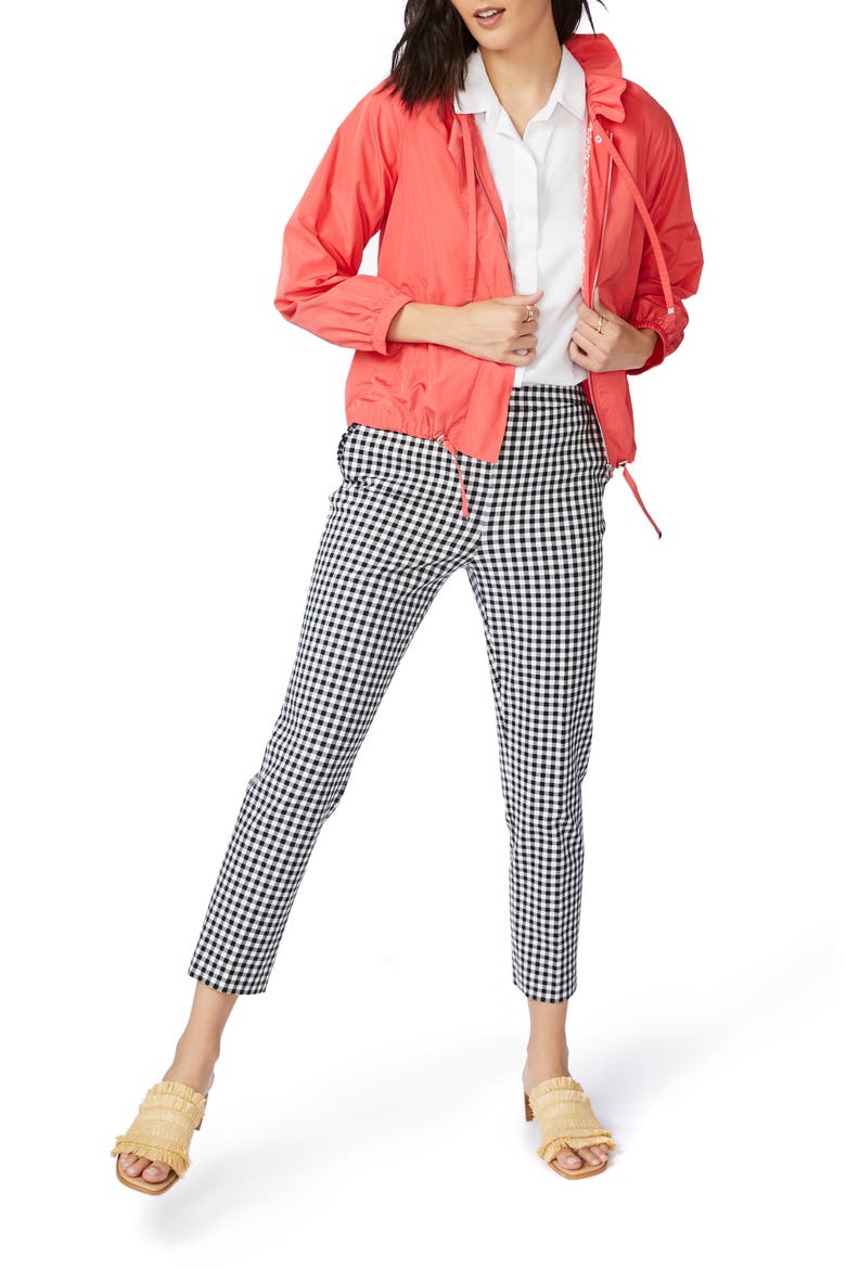 Ruffle Neck Jacket, Alternate, color, BRIGHT POPPY