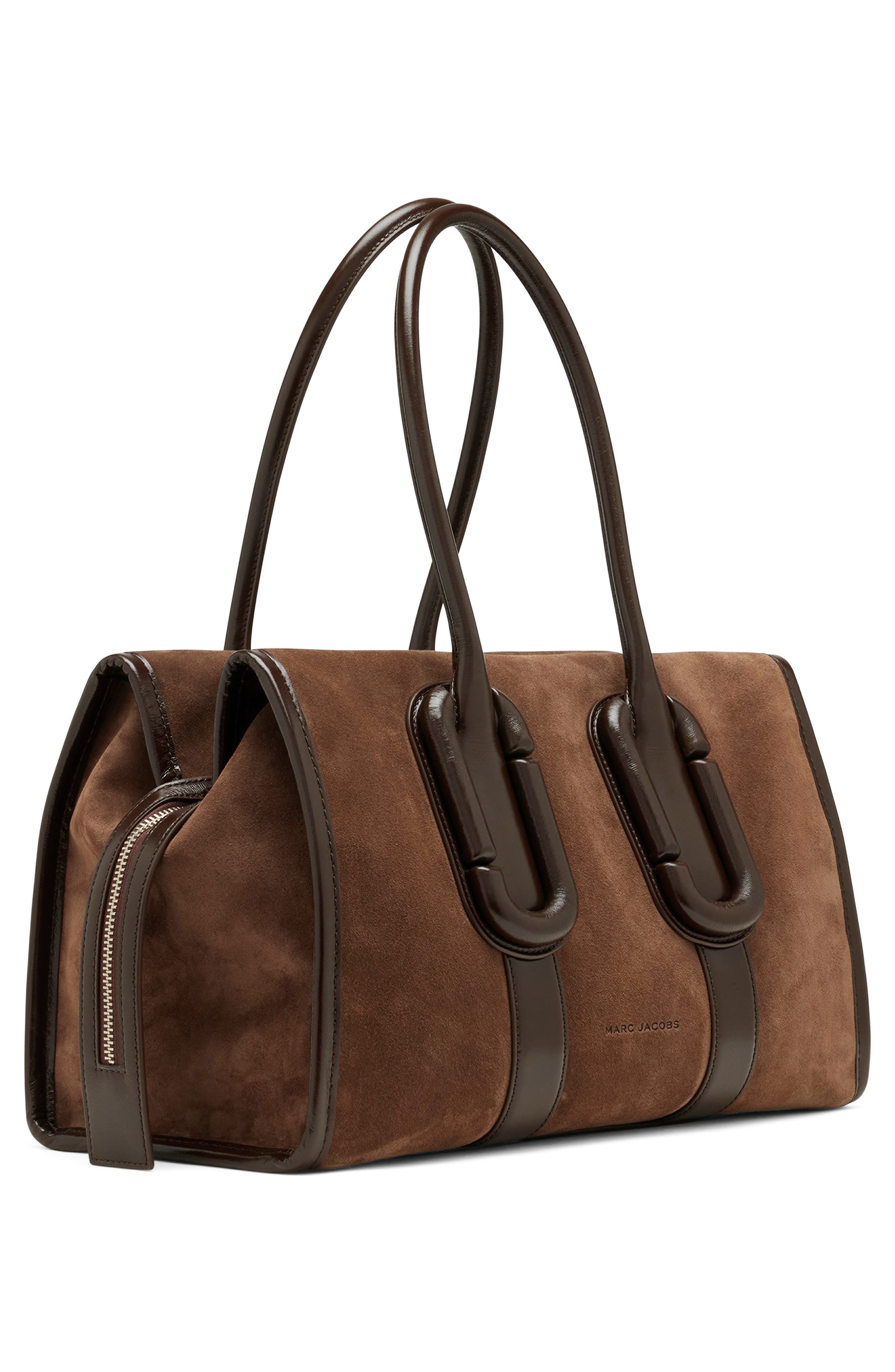 Babe City Suede Tote, Alternate, color, DARK BROWN