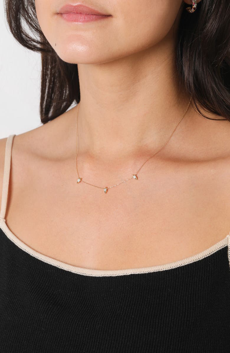 Adina Reyter London 3-Diamond Spike Chain Necklace, Alternate, color,