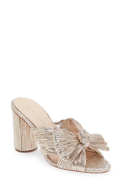 Penny Knotted Lamé Sandal (Women)