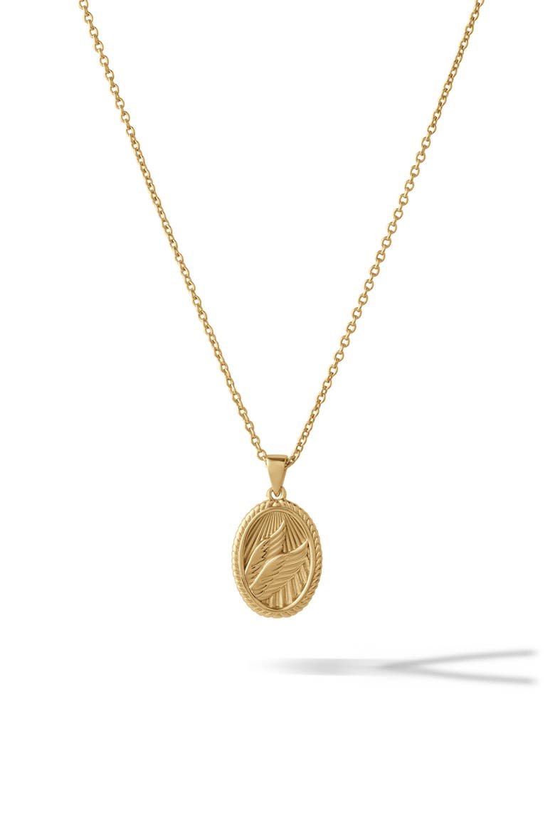 Victory Wings Pendant Necklace, Main, color, GOLD