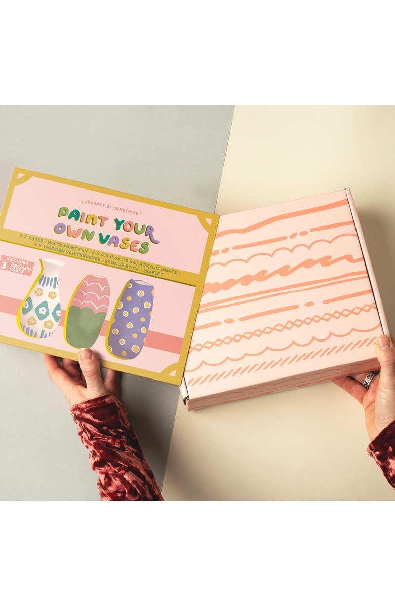 Journey of Something Paint Your Own Vases, DIY Painting Kit, 3 White Vases, Alternate, color,