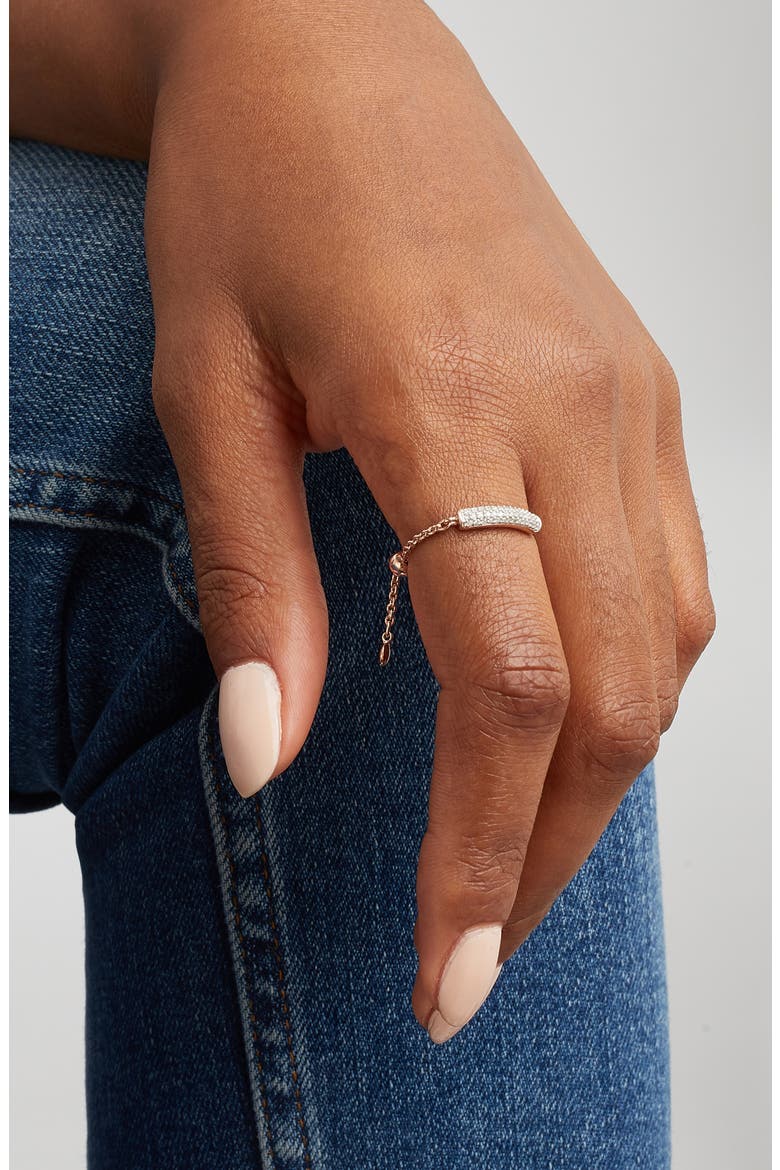 Fiji Bar Friendship Diamond Chain Ring, Alternate, color, ROSE GOLD/ DIAMOND