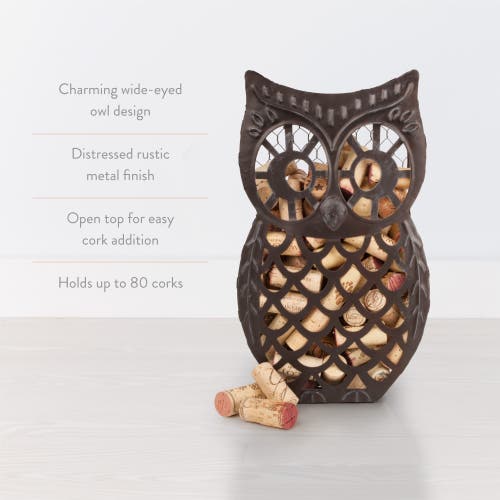 Twine Wise Owl Cork Collector In Gray