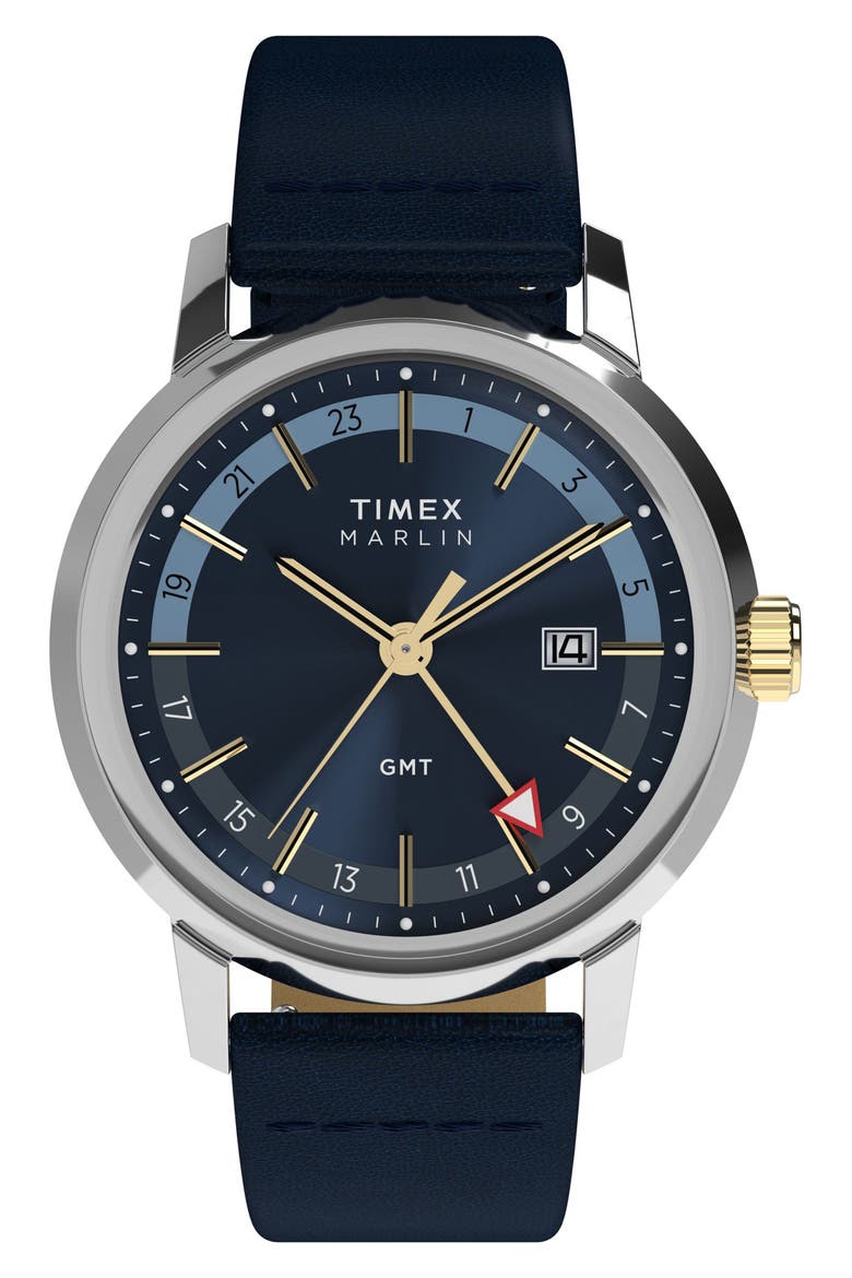 Marlin® GMT Bracelet Watch, 40mm, Main, color, BLUE