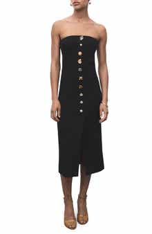 MANGO Strapless Midi Dress