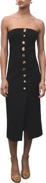 MANGO Strapless Midi Dress