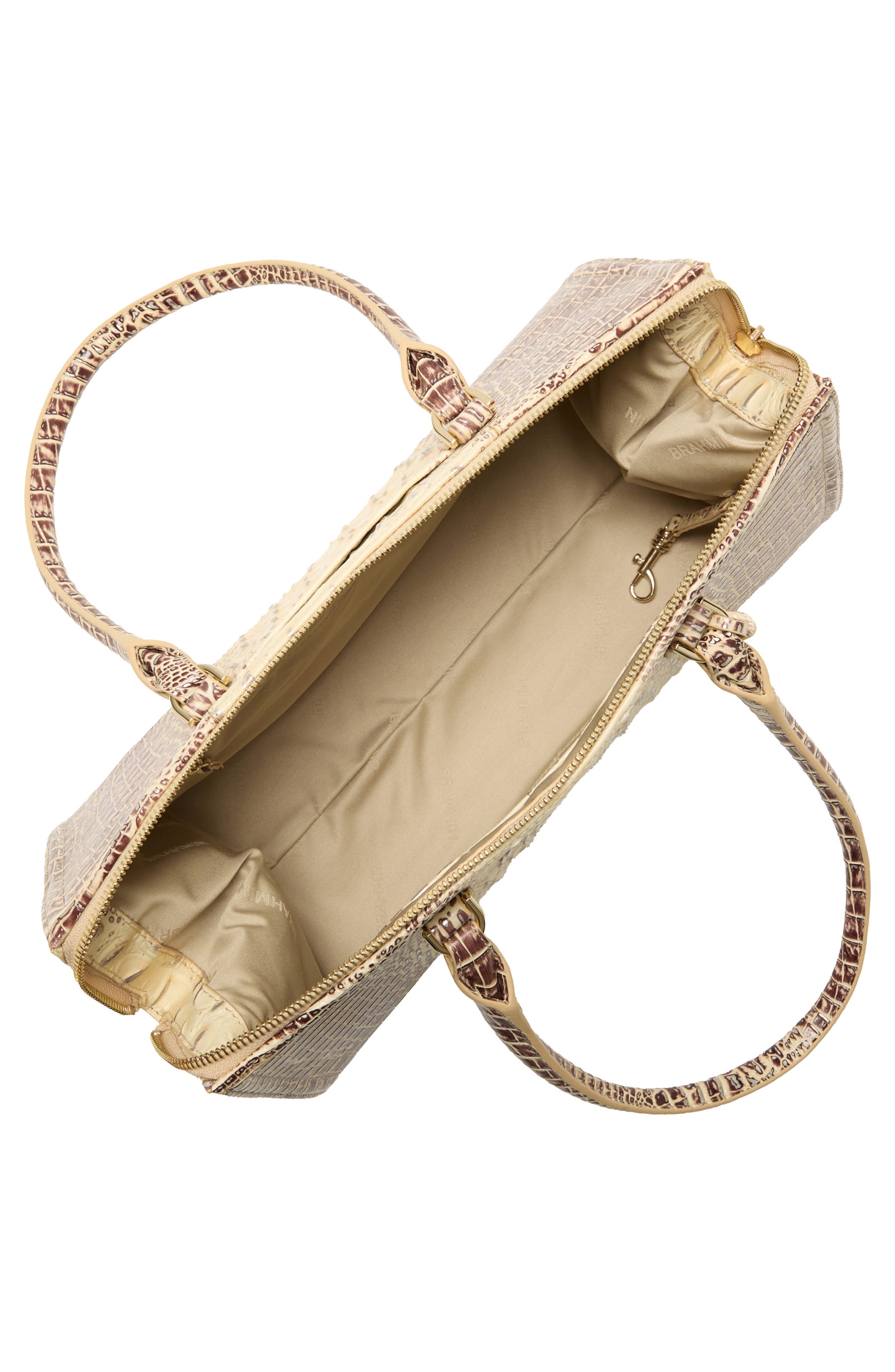 Sophia Croc Embossed Leather Satchel, Alternate, color, GINGER