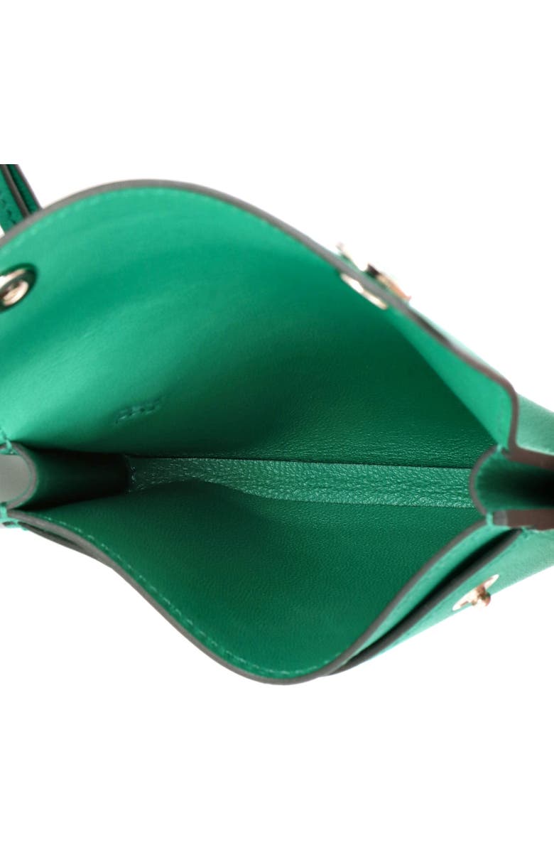 Pre-Owned Hermes Hermesnap Card Holder Swift, Alternate, color, Vert Vertigo