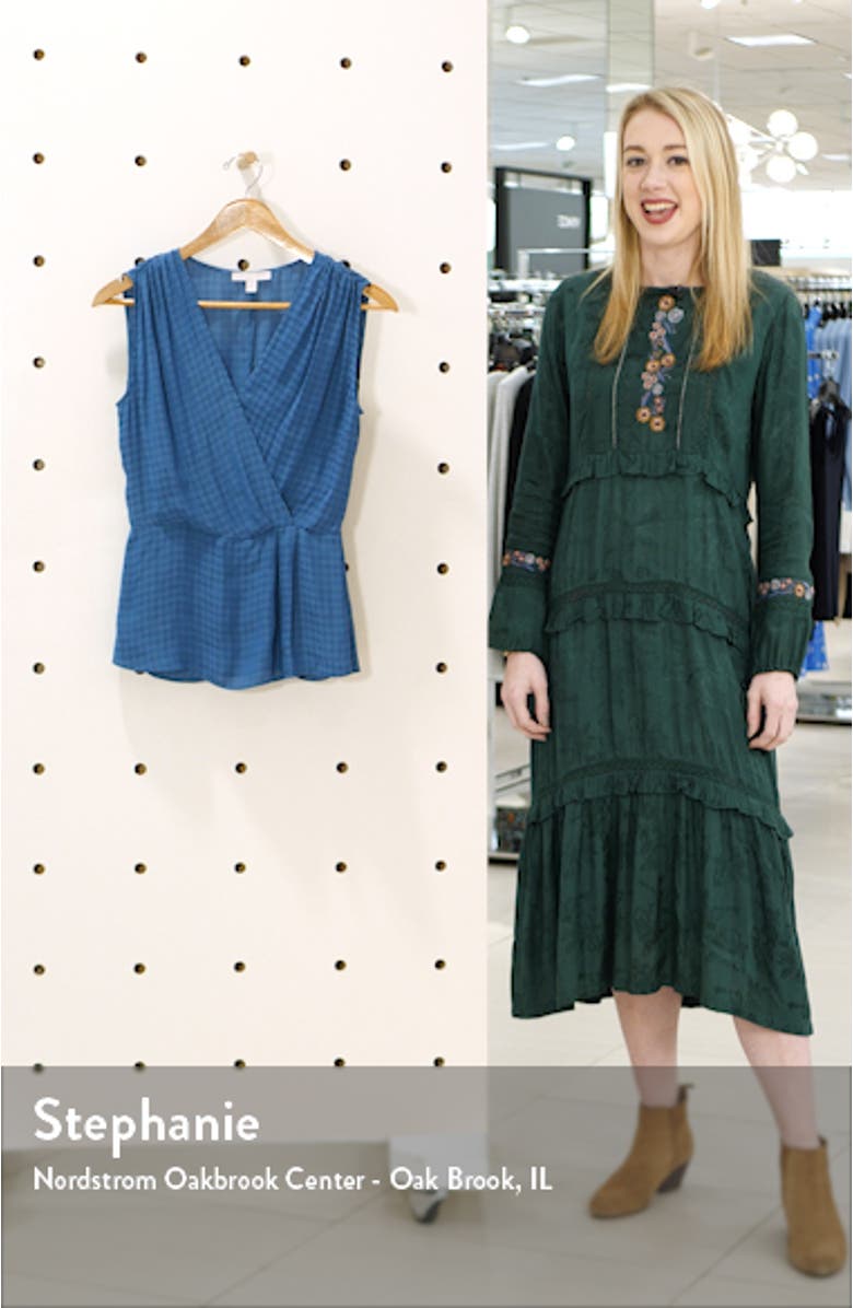 Houndstooth Satin Drape Top, sales video thumbnail