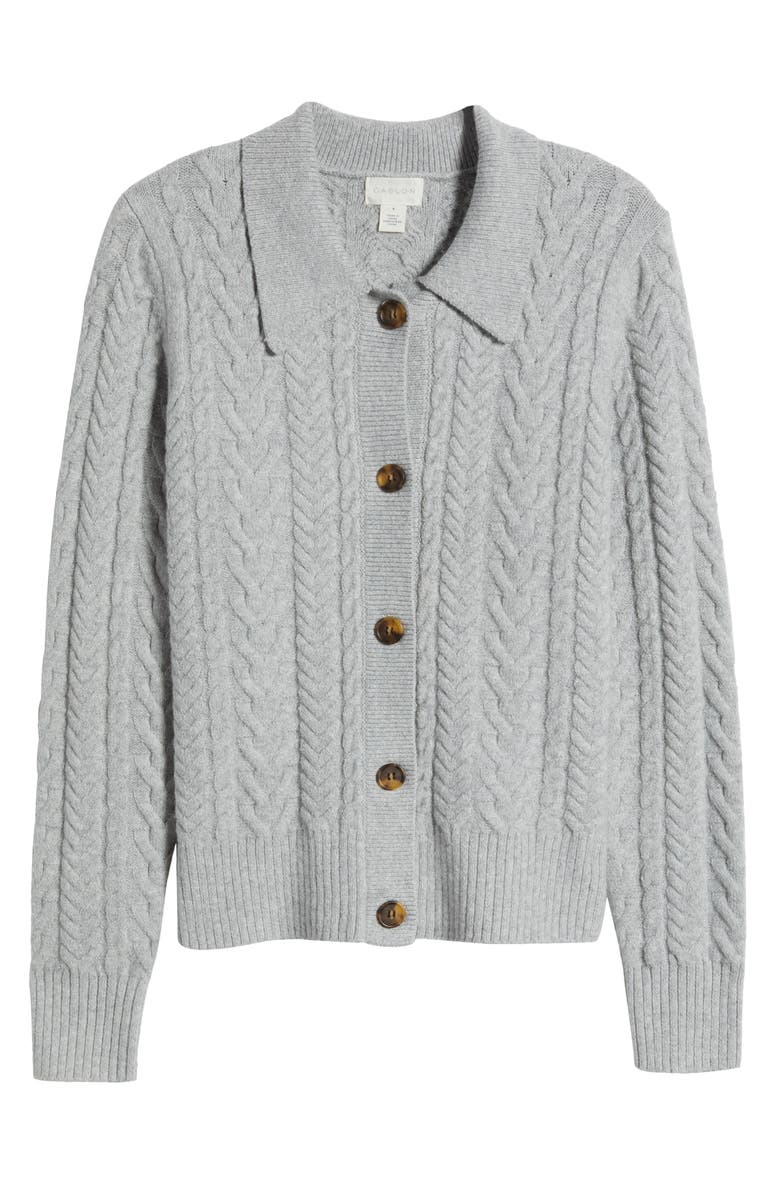 Caslon<sup>®</sup> Cable Cotton Blend Cardigan, Alternate, color,