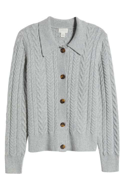 Shop Caslonr Caslon(r) Cable Cotton Blend Cardigan In Grey Heather