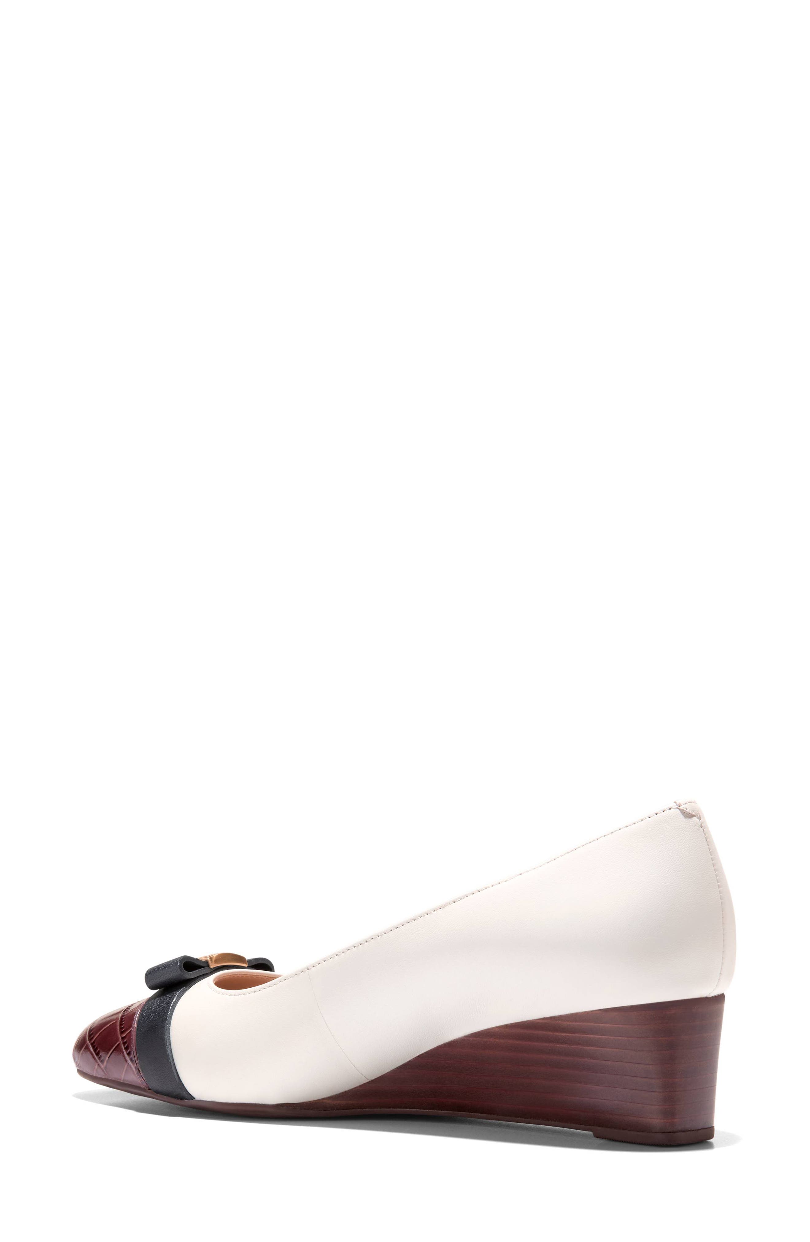 Cole Haan Go-To Malta Bow Wedge Pump, Alternate, color, Powder Leather