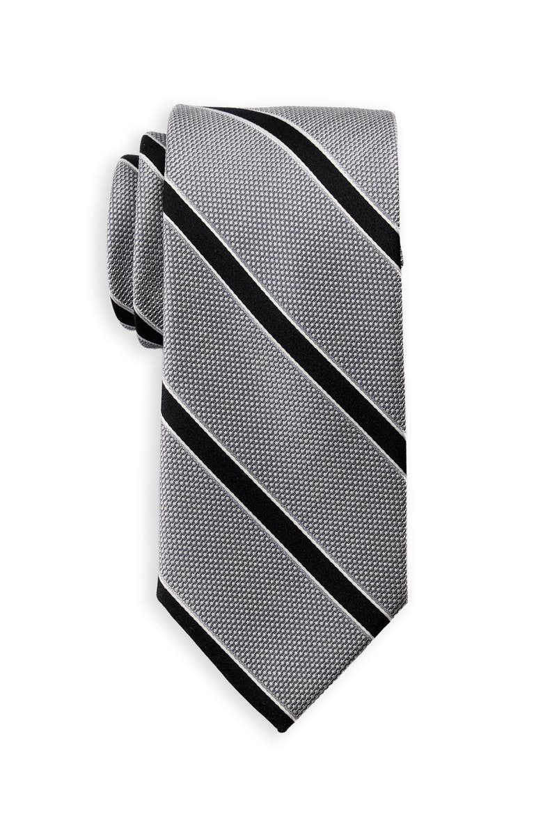 Big & Tall Bandol Striped Tie, Main, color, BLACK