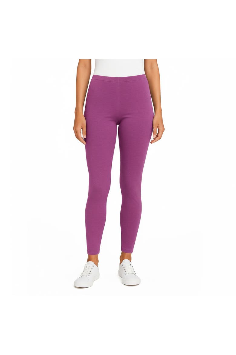 Women's Soft 100% Cotton Everyday Wear Leggings, Main, color, Plum