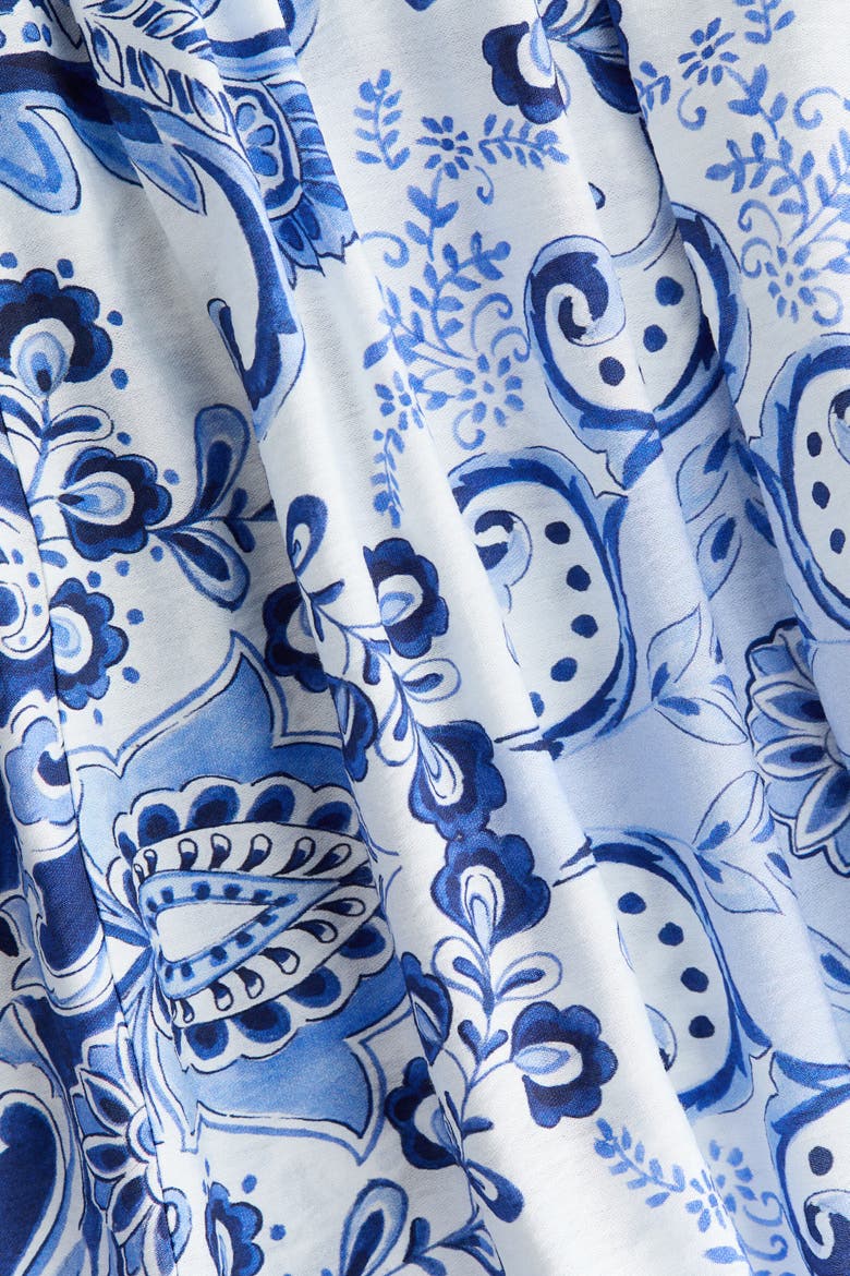 Balloon-sleeved Tunic Dress, Alternate, color, Blue/paisley