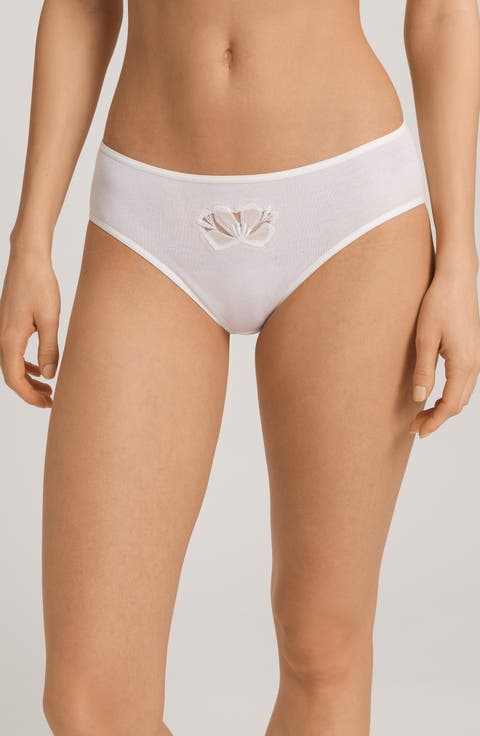 Kalea Embroidered Inset Cotton Briefs