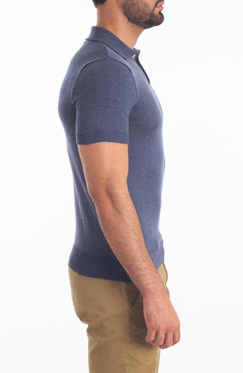 Jared Lang Pima Cotton Polo Sweater, Alternate, color, Dark Navy