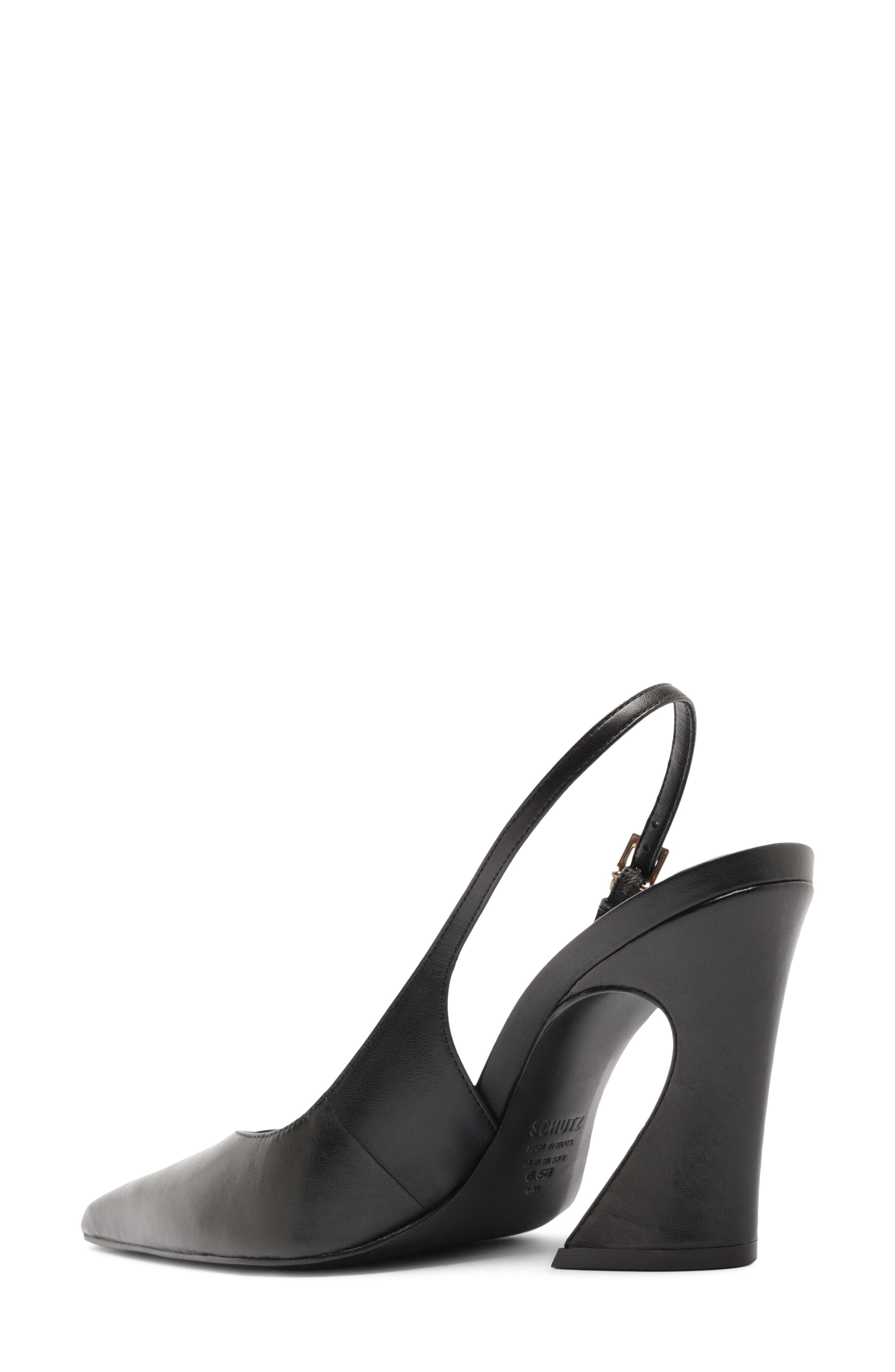 Lexi Leather Slingback Pump, Alternate, color, BLACK