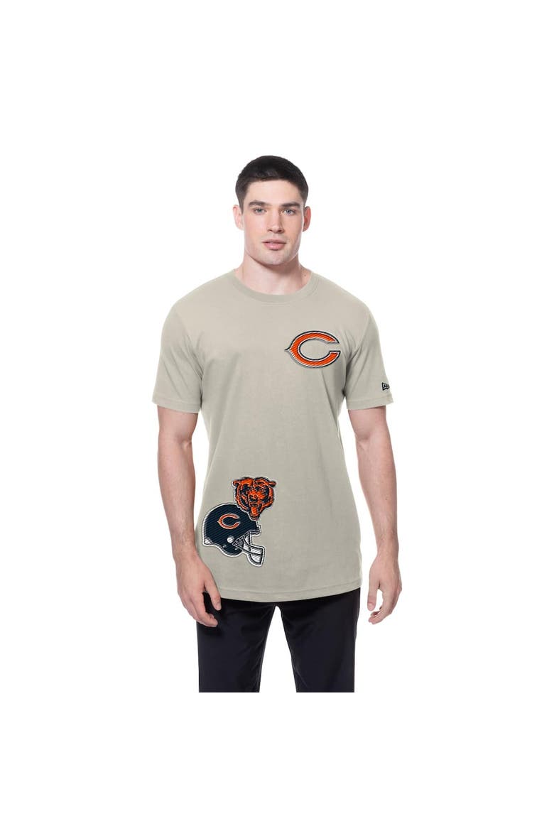 Men's New Era Light Beige Chicago Bears Multi Patch T-Shirt, Alternate, color, Light Beige